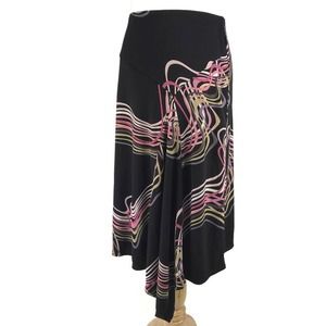 Notations Skirt Asymmetrical Hemline Below Knee